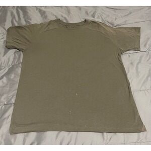 Alo Yoga Mens Crew Neck Short Sleeve T Shirt‎ Olive Green Basic Casual Size L